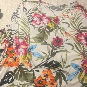 Avenue Multicolor Tropical Print Blouse